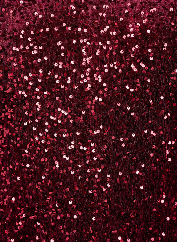 Short A-line sequin dress, Red, Packshot image number 2