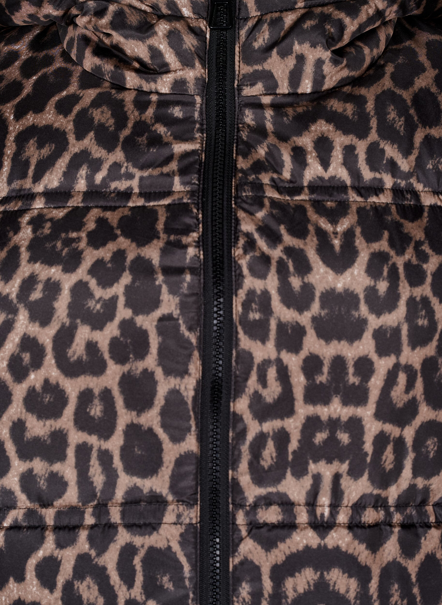 Zizzifashion Short puffer jacket with a hood and two-way zipper, Black, Packshot image number 2