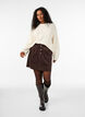 Short corduroy skirt with press studs, Brown, Model image number 1