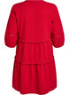 3/4 sleeve cotton dress with ruffles, Red, Packshot image number 1