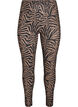 Viscose leggings with zebra print, Brown, Packshot image number 0