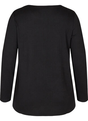 Long-sleeved blouse, Black w. Metal Studs, Packshot image number 1