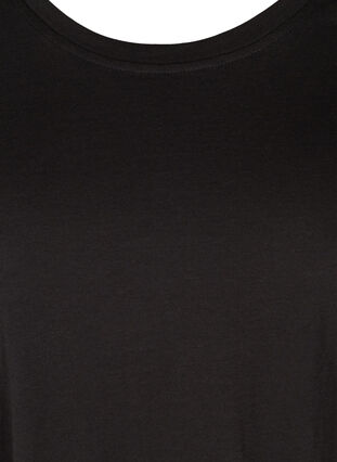 Short-sleeved t-shirt with adjustable bottom hem, Black, Packshot image number 2