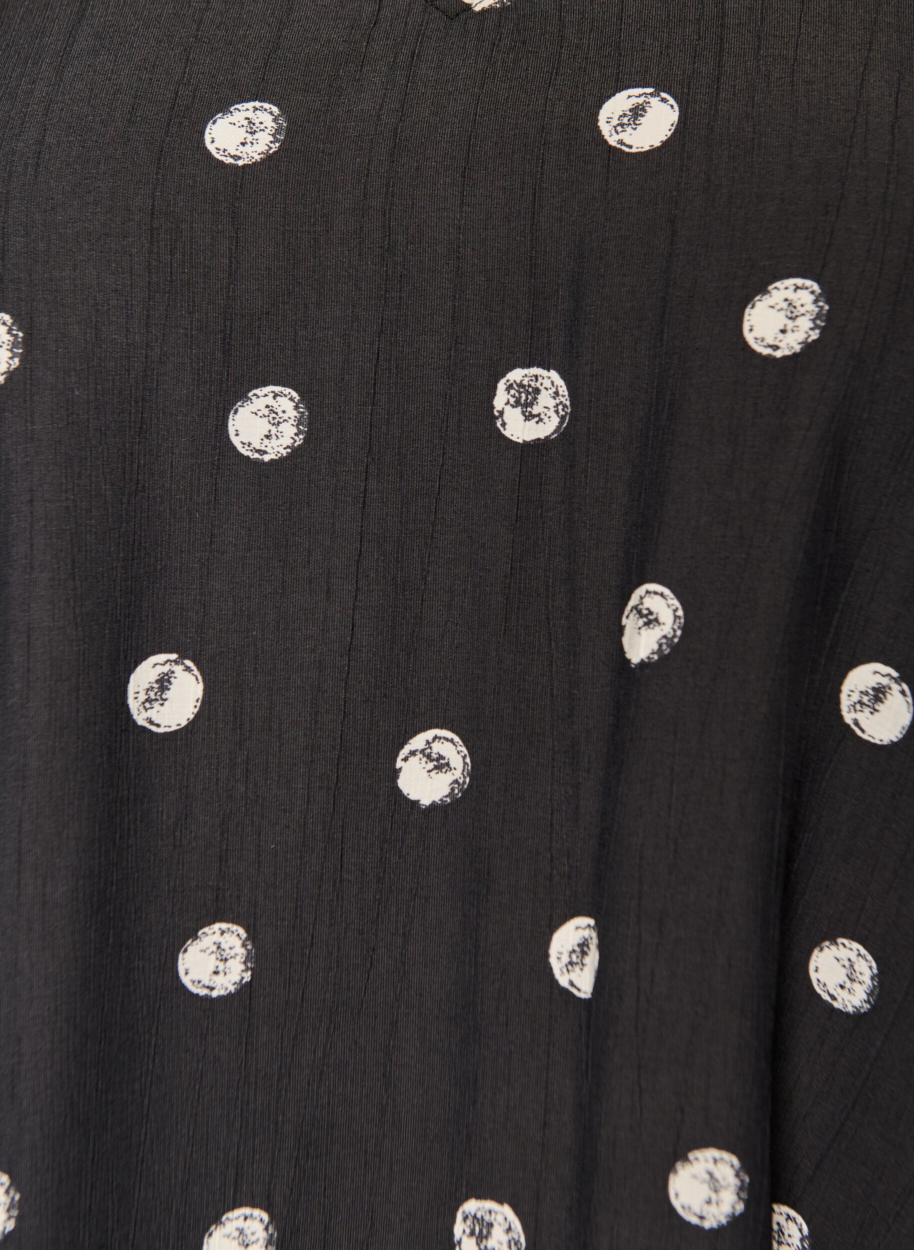 Zizzifashion Viscose blouse with ruched sleeves, Black, Packshot image number 2