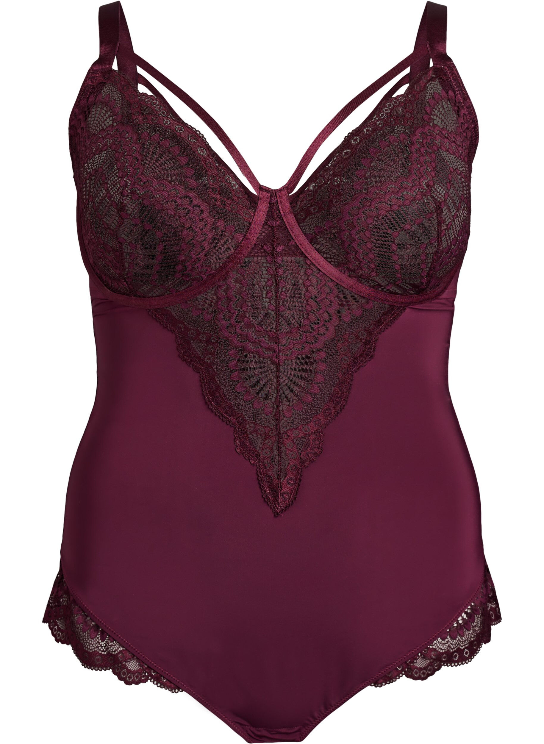 Underwired lace body with strap detail