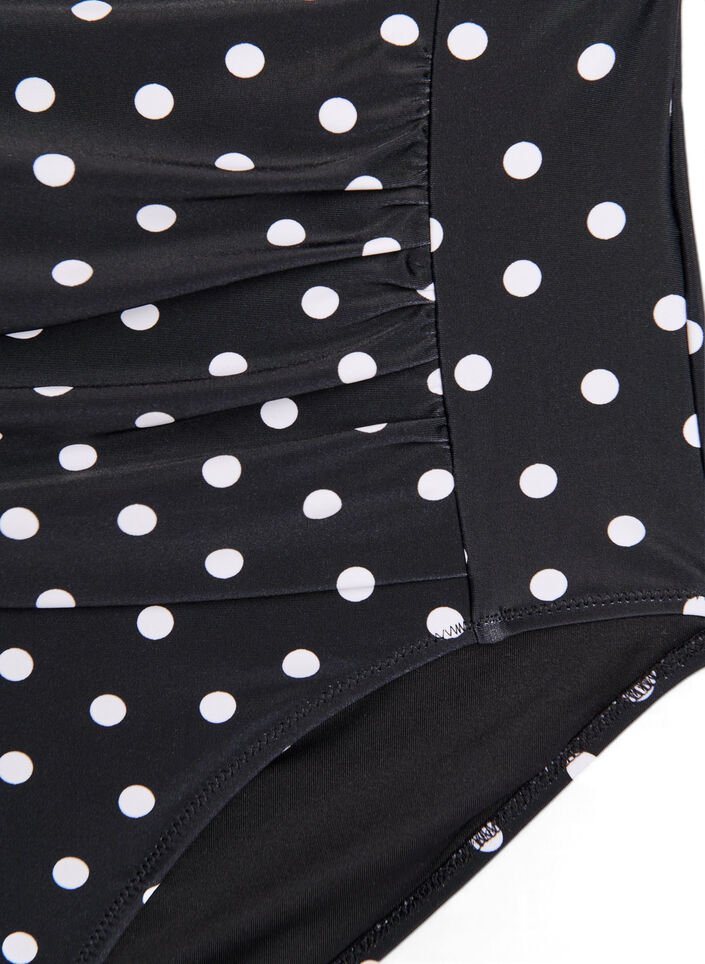 Bikini briefs with print and a high waist, Black, Packshot image number 2