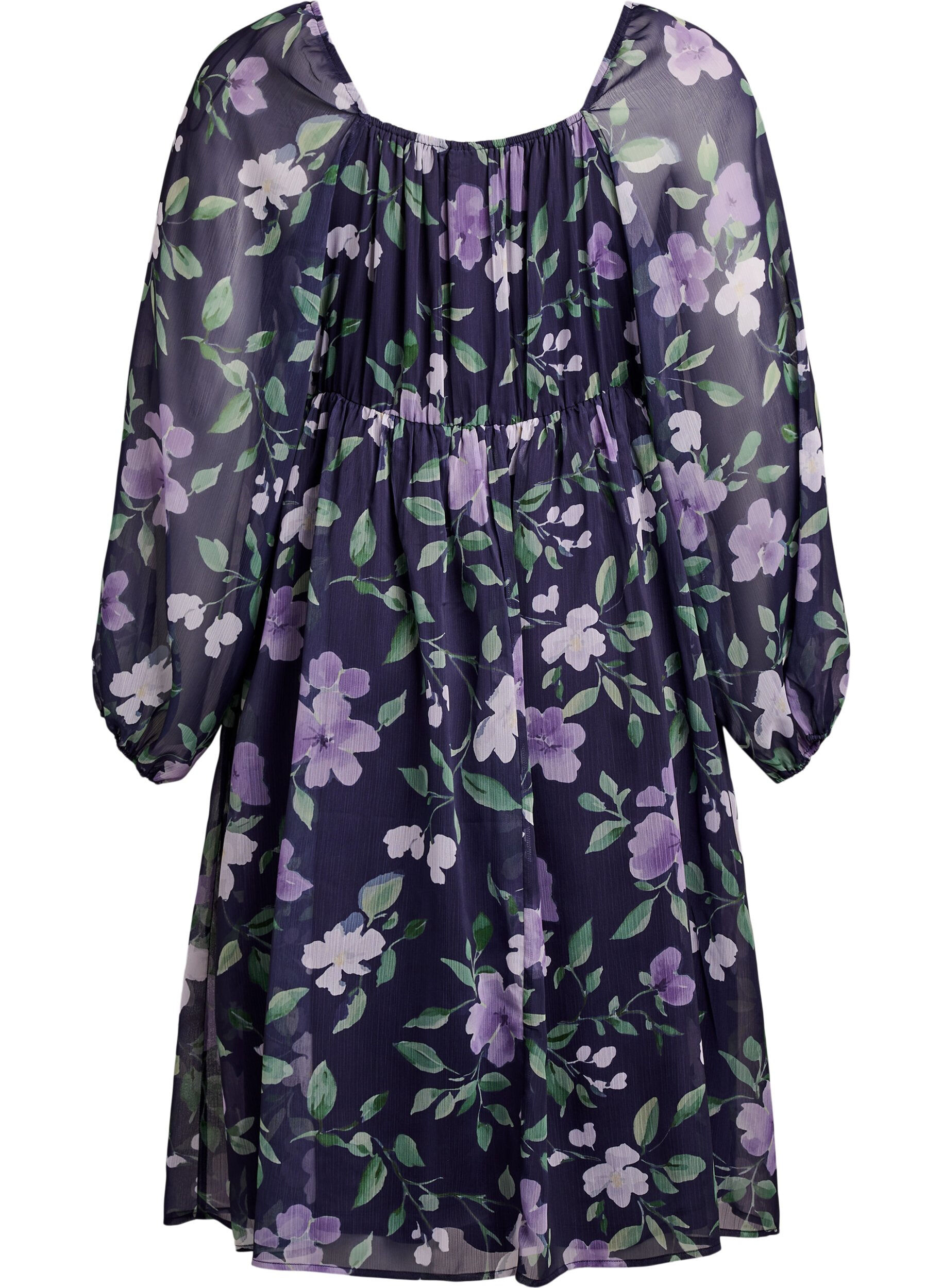 Zizzifashion Chiffon party dress with long sleeves, Blue, Packshot image number 1