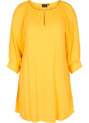 Viscose tunic with 3/4 sleeves, Mimosa, Packshot image number 0