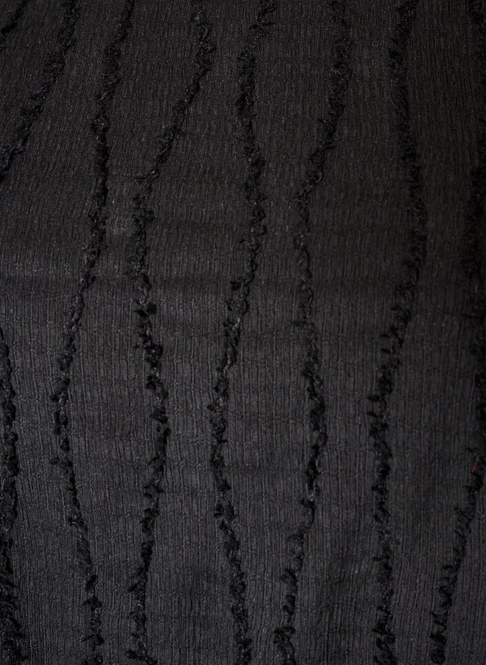 Short jersey dress with a wavy textured pattern, Black, Packshot image number 2