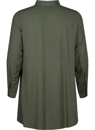 Long viscose shirt with long sleeves, Thyme, Packshot image number 1