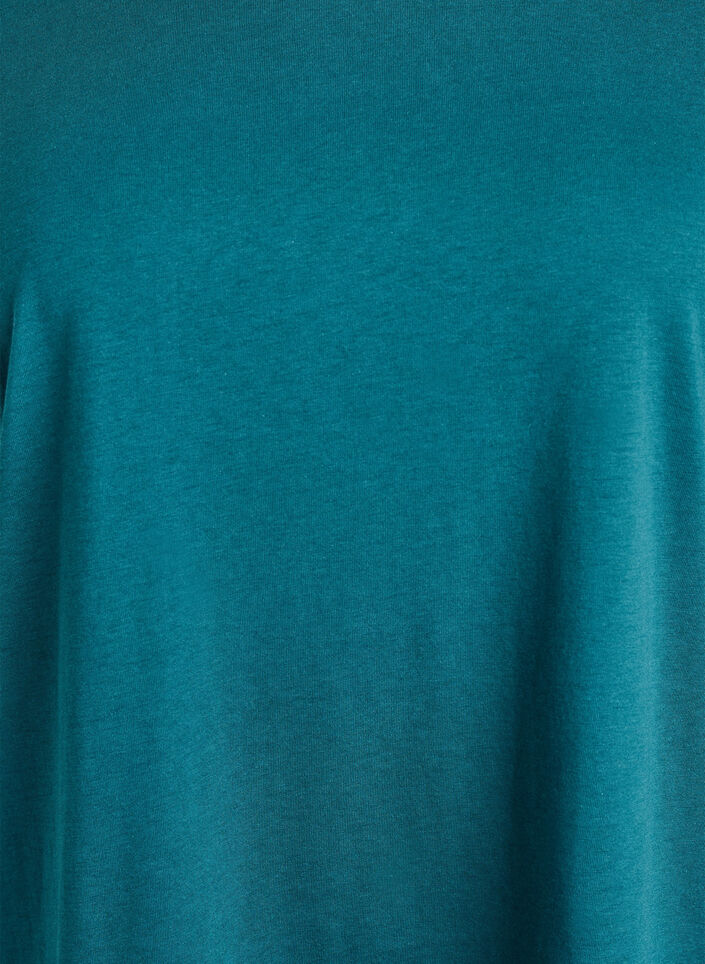 Short-sleeved cotton blend t-shirt, Green, Packshot image number 2