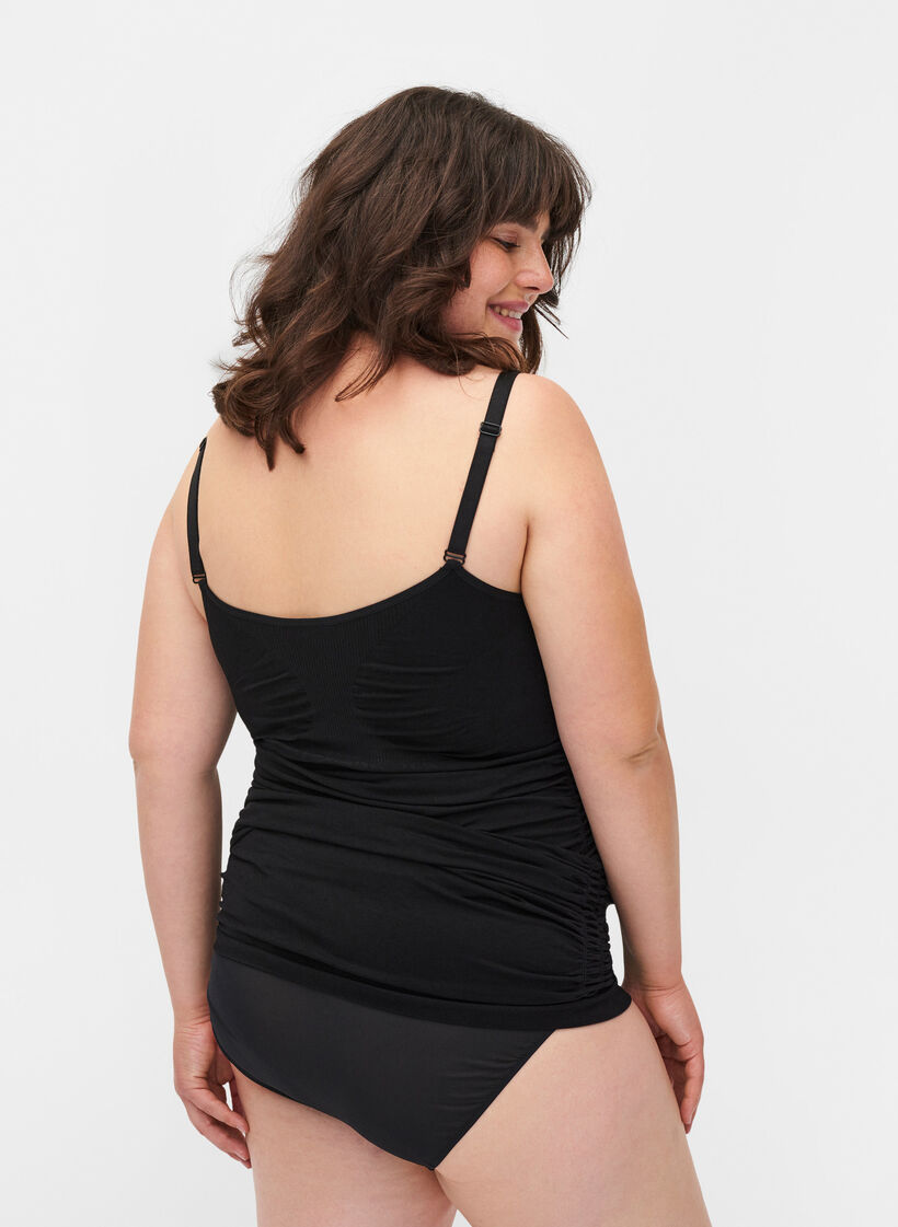 Seamless maternity top with breastfeeding function, Black, Model image number 1