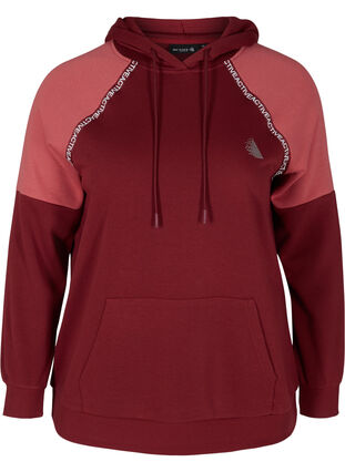 Sweatshirt with hood and pocket, Pomegranate, Packshot image number 0