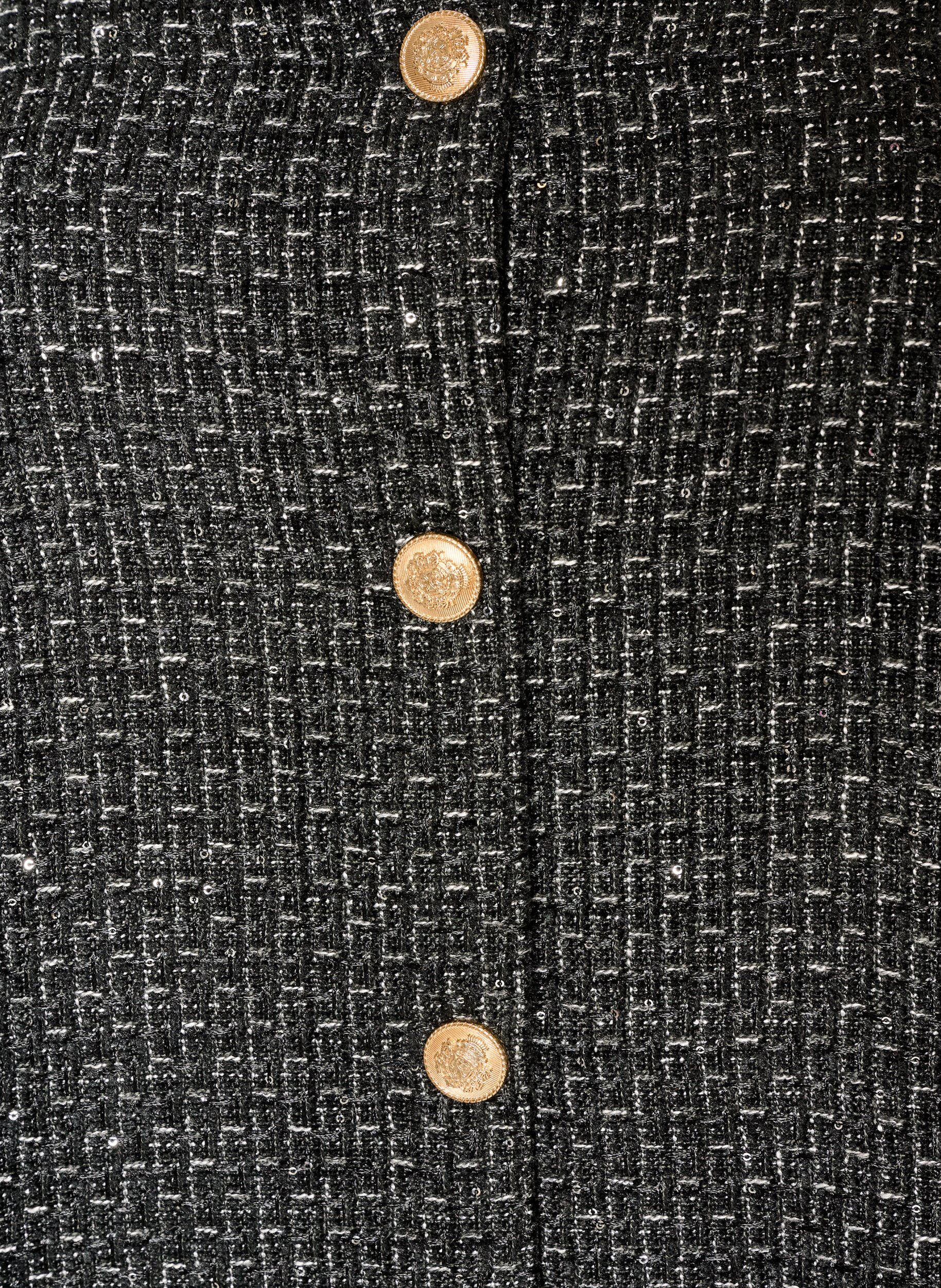 ZizzifashionBoucl&eacute; jacket with sequins and decorative buttons, Black, Packshot image number 2