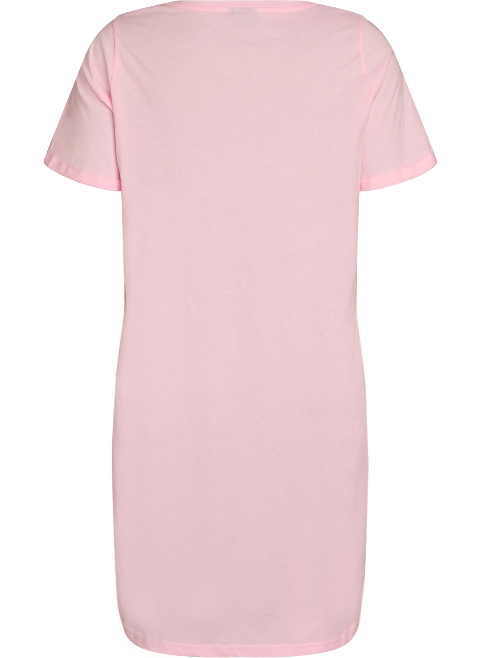 Zizzifashion Short-sleeved nightgown in organic cotton, Rose, Packshot image number 1
