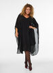 Short chiffon dress with V-neck, Black, Model image number 0