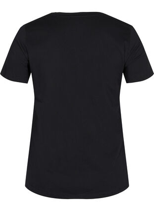 Printed cotton t-shirt, Black w. Gold Foil , Packshot image number 1