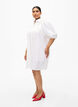 Cotton shirt dress with broderie anglaise, Off White, Model image number 2