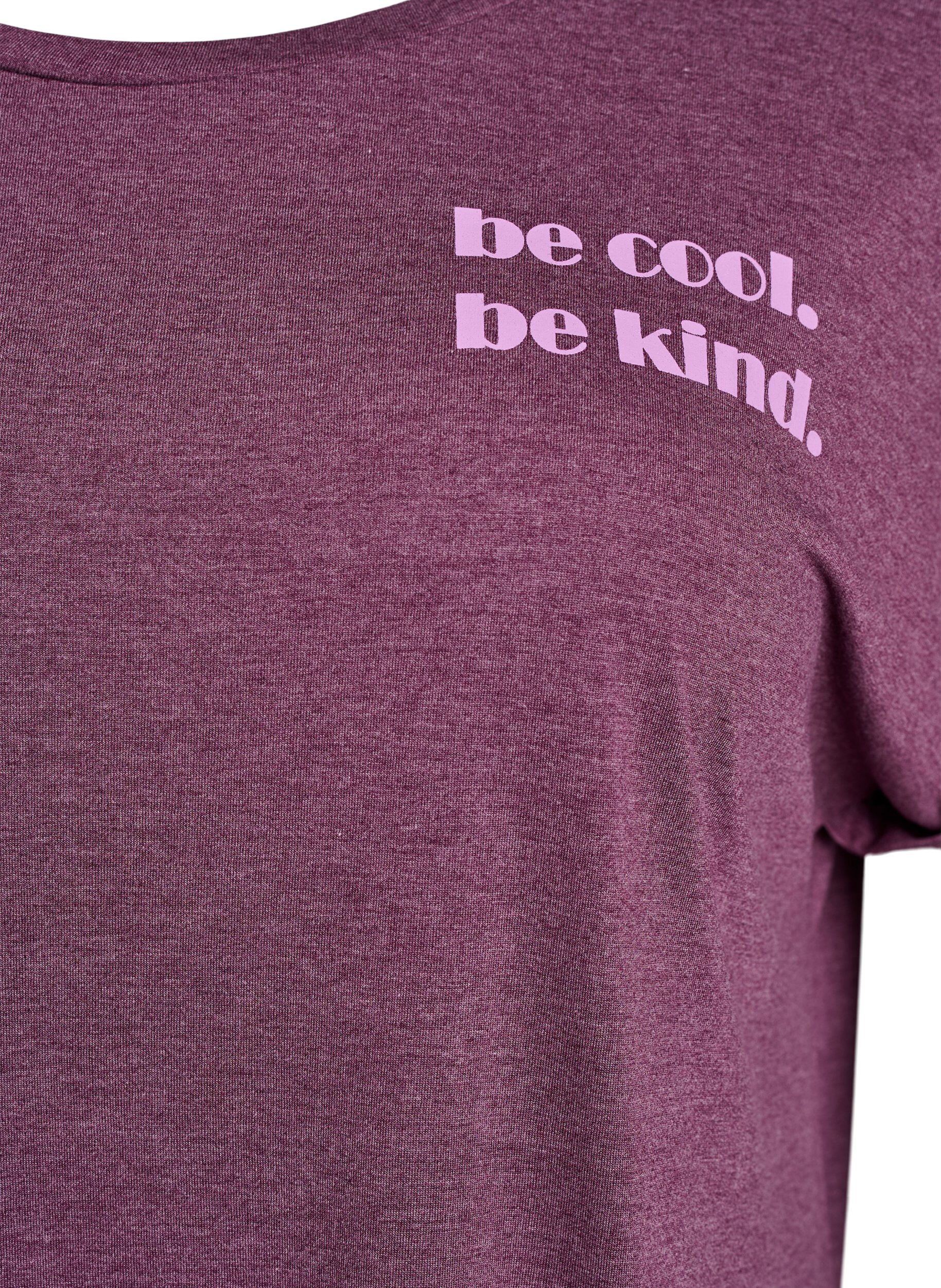 Zizzifashion Short sleeve nightgown with text print, Dark Bordeaux, Packshot image number 2