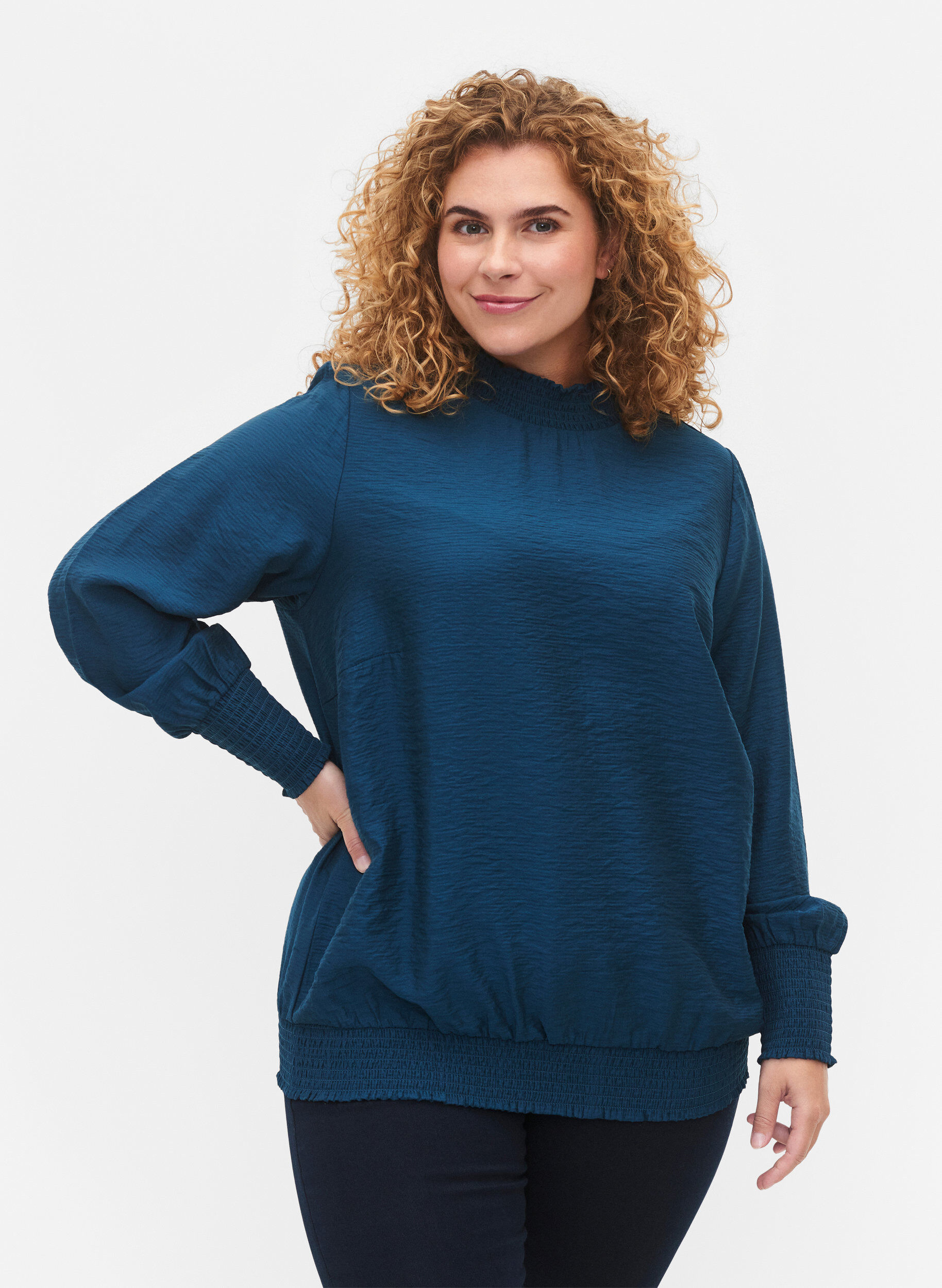 Zizzifashion Viscose blouse, Reflecting Pond, Model image number 0