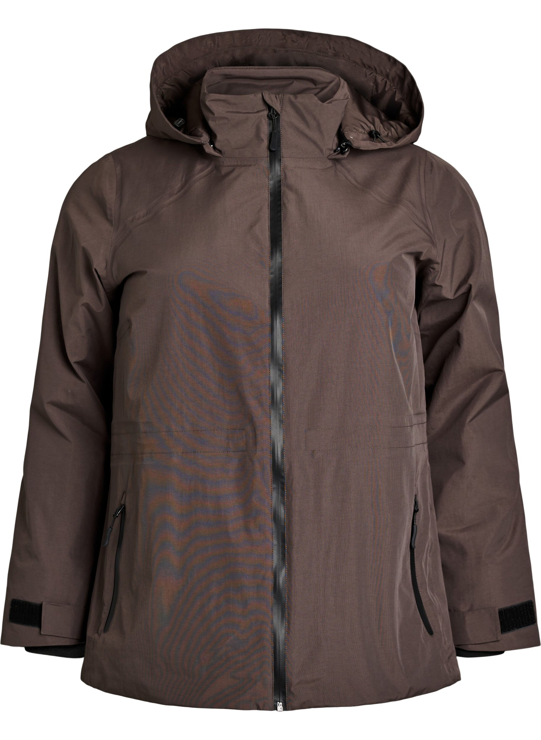 ZizzifashionWaterproof winter jacket with detachable hood, Brown, Packshot image number 0
