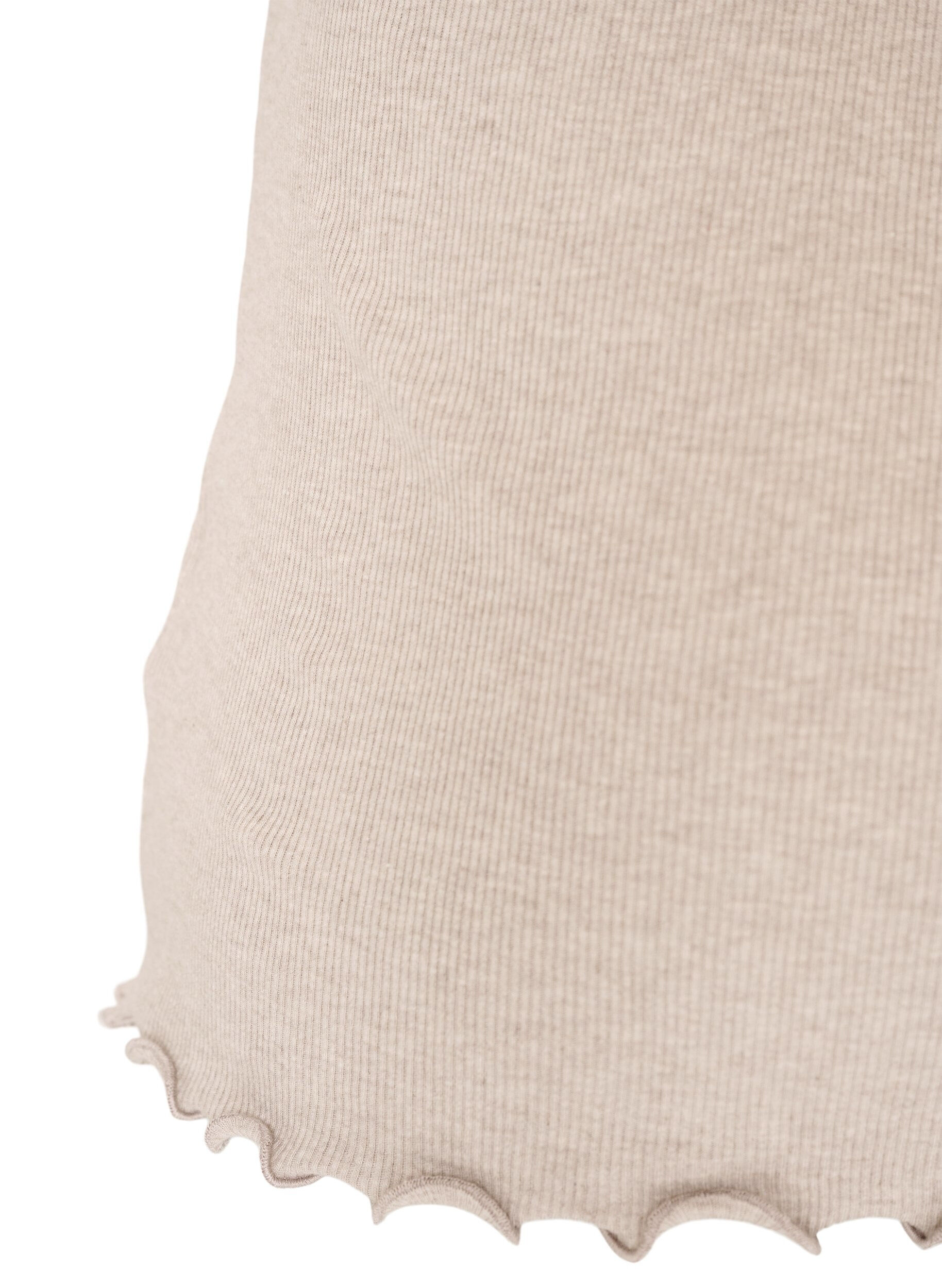 ZizzifashionRibbed top with lace trim, Beige, Packshot image number 3