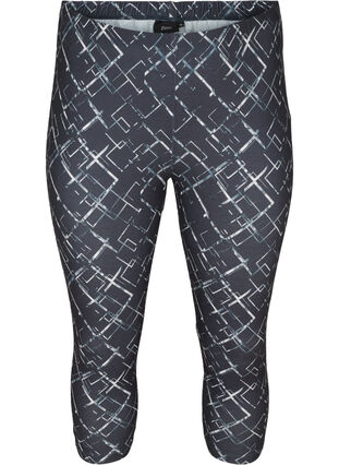 3/4-length leggings with print, Grey Graphic AOP, Packshot image number 0