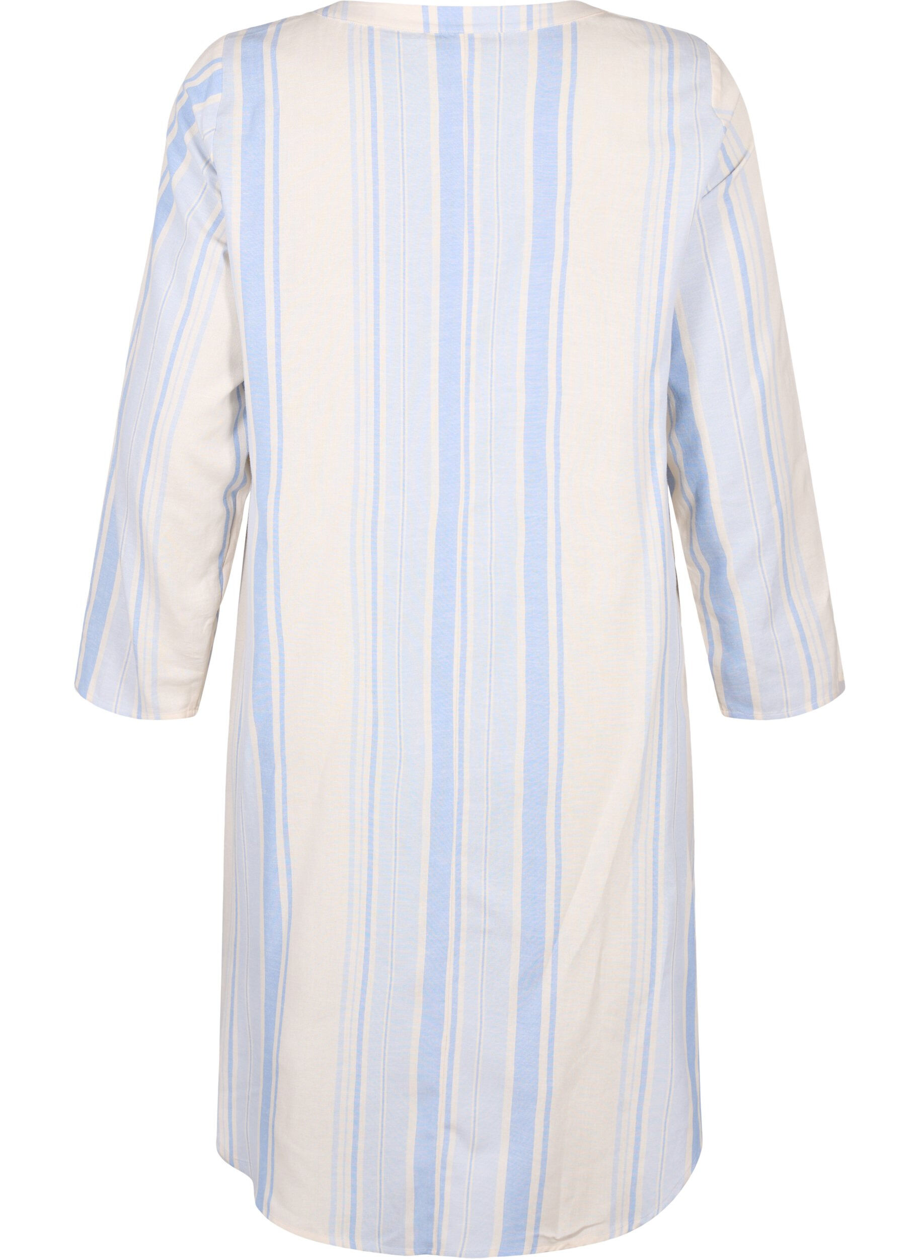 Zizzifashion Striped dress with long sleeves, Birch w. Stripes, Packshot image number 1