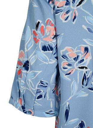 Floral tunic with 3/4 sleeves, Outline Flower, Packshot image number 3