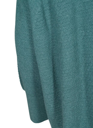 Textured knitted poncho, Sea Pine Mel., Packshot image number 3