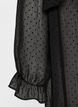 Midi dress in a lightweight, sheer fabric with dots and ruffles, Black, Packshot image number 2