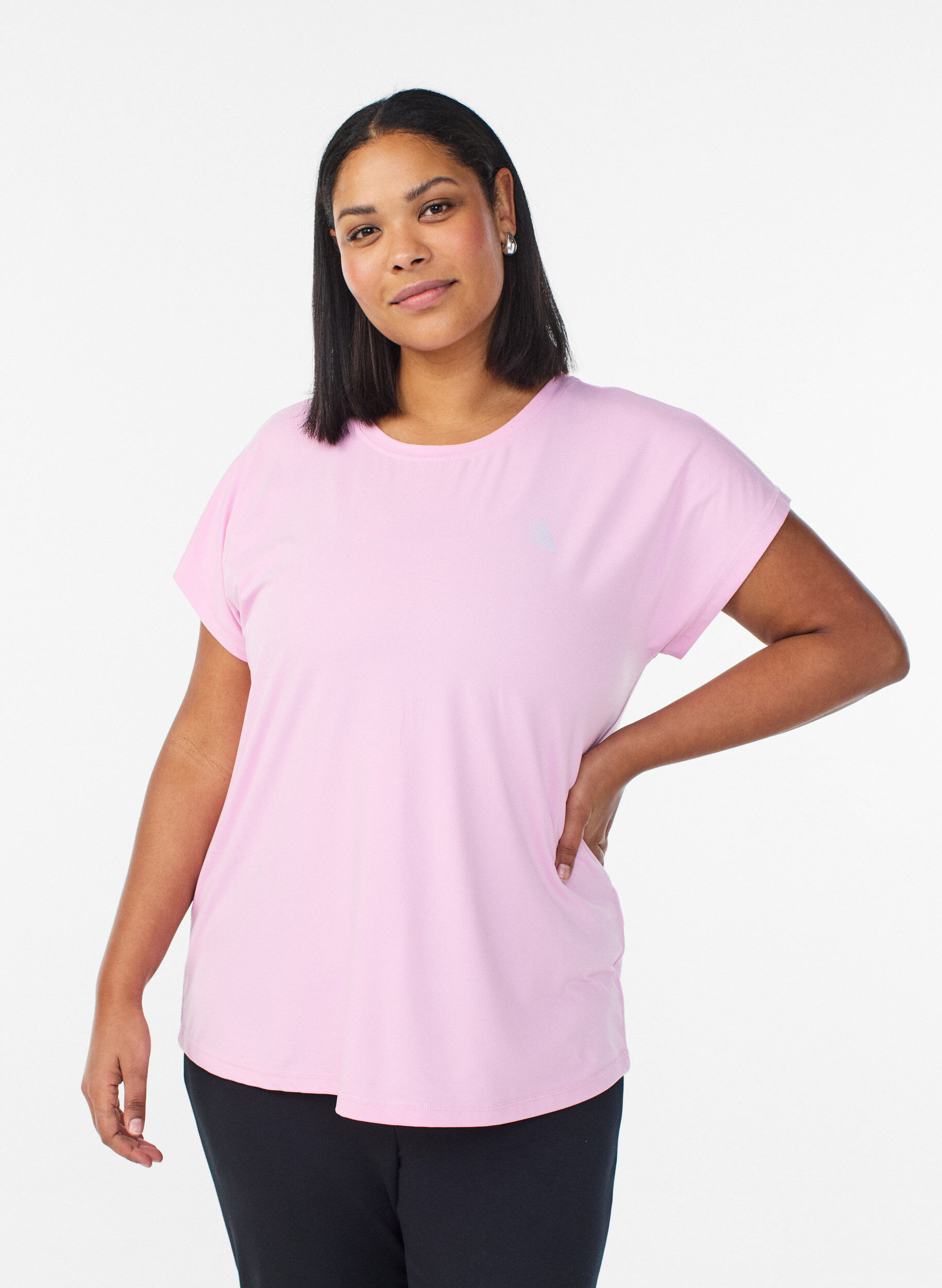 Zizzifashion Solid-coloured training T-shirt, Pink, Model image number 0