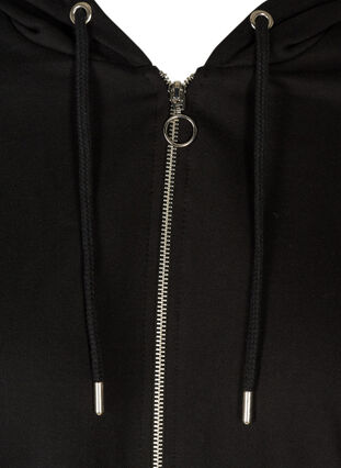 Long cotton cardigan with print, Black, Packshot image number 2
