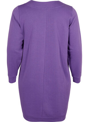Sweatshirt dress with v-neckline, Deep Lavender, Packshot image number 1