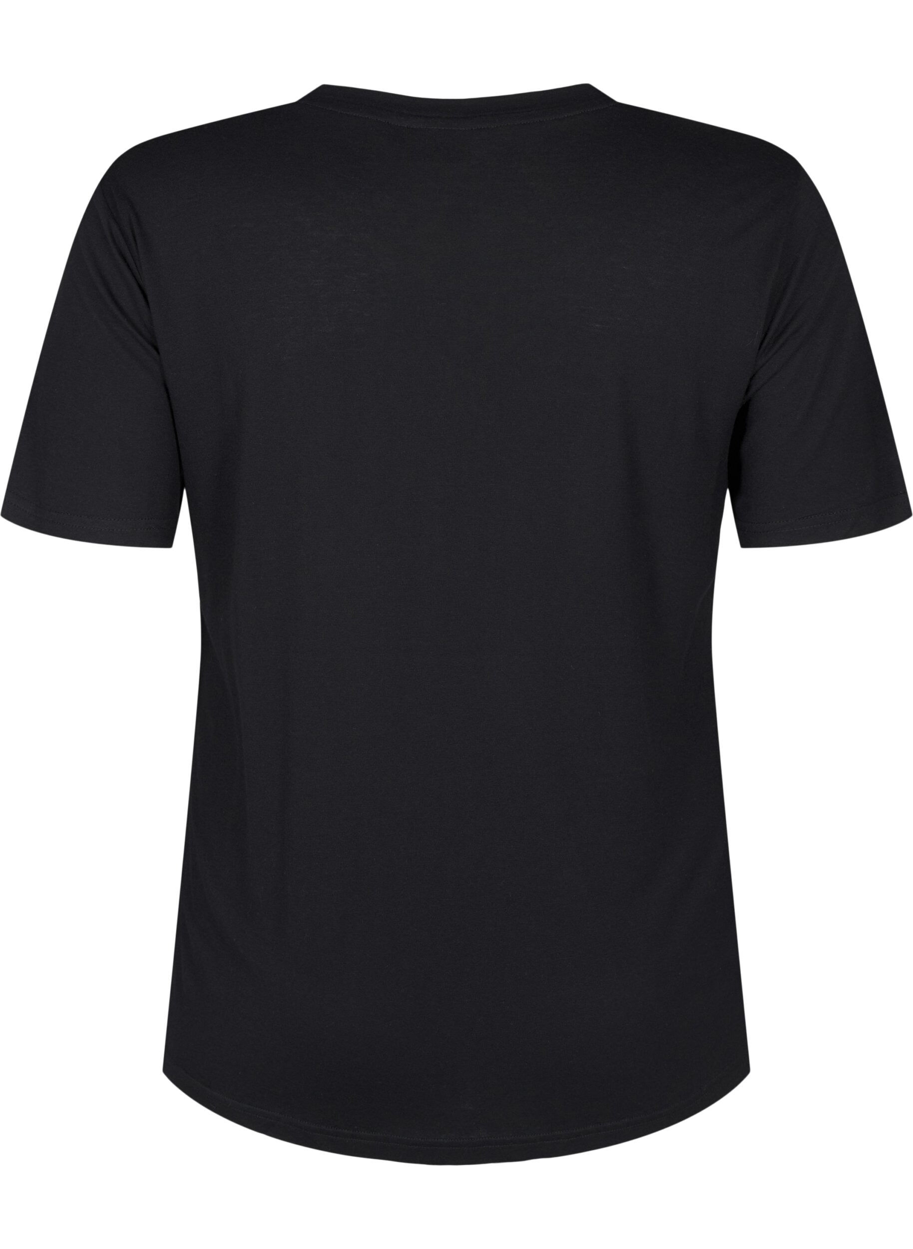 Zizzifashion T-shirt in wool and viscose, Black, Packshot image number 1