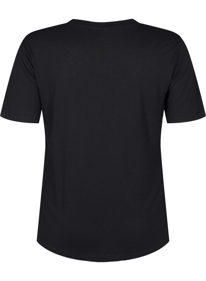 T-shirt in wool and viscose, Black, Packshot image number 1