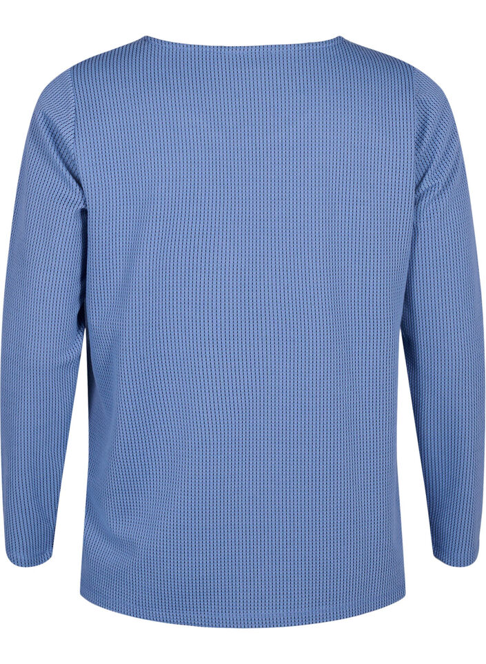 Textured A-line blouse, Quiet Harbor, Packshot image number 1