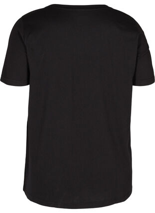 Organic cotton t-shirt with print, Black Merci, Packshot image number 1