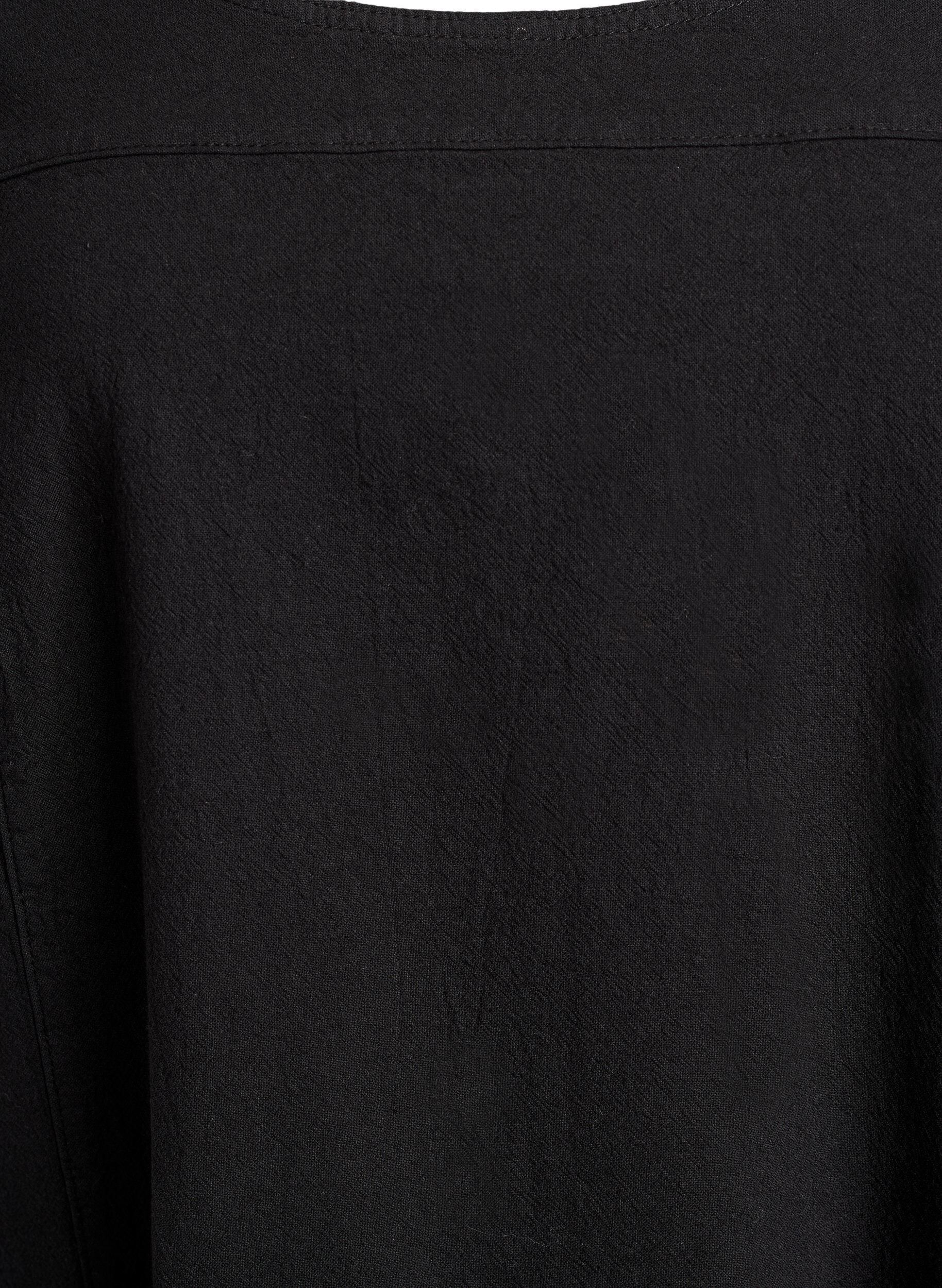 Zizzifashion Short-sleeved cotton dress, Black, Packshot image number 2