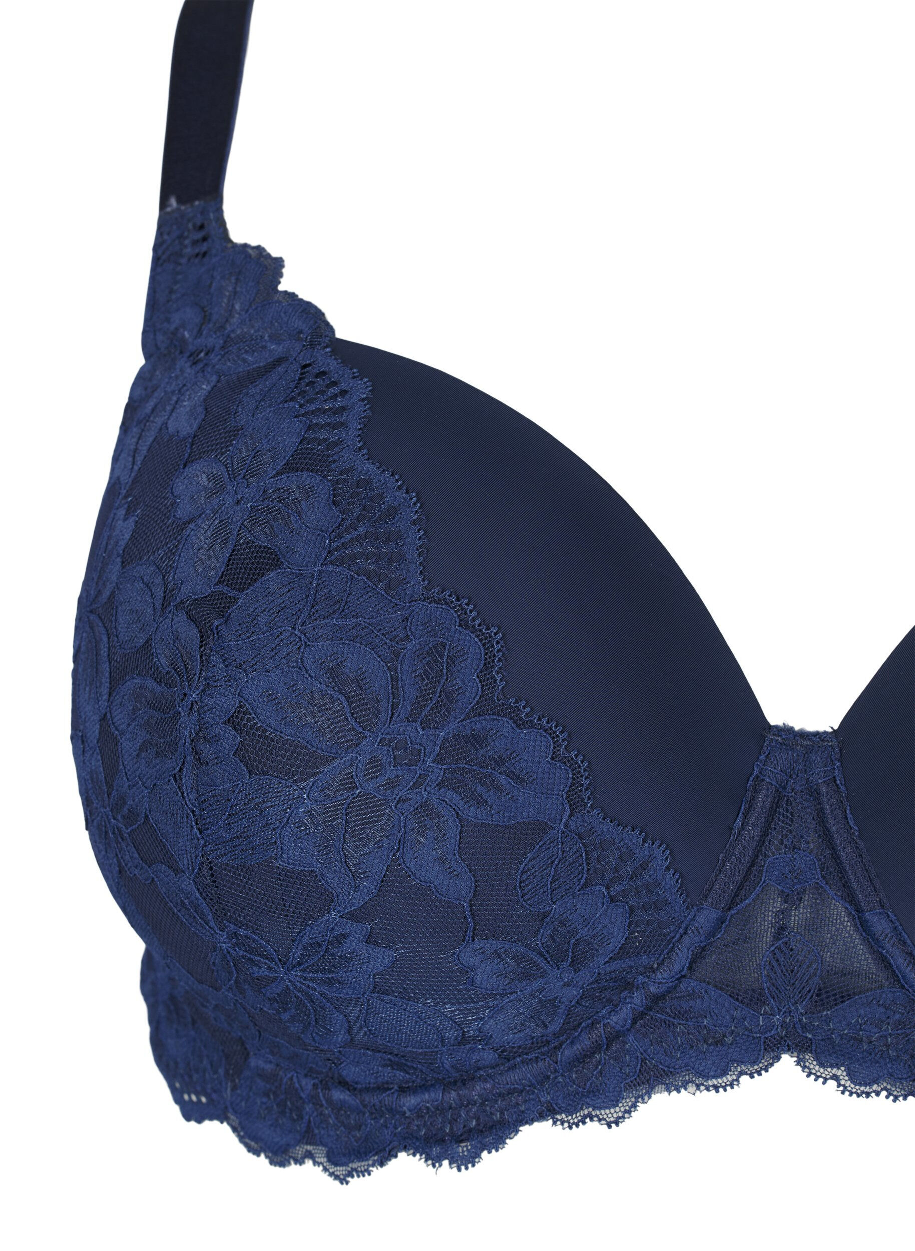 Zizzifashion Lace bra with moulded cups, Blue, Packshot image number 2
