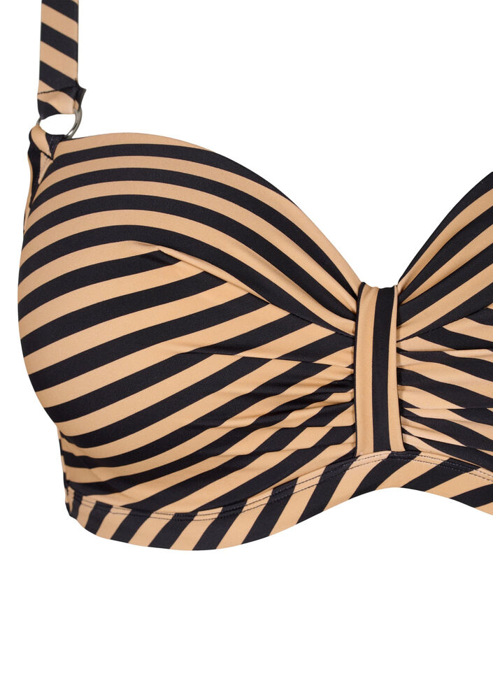 Bikini top with underwire and pattern, Brown, Packshot image number 2
