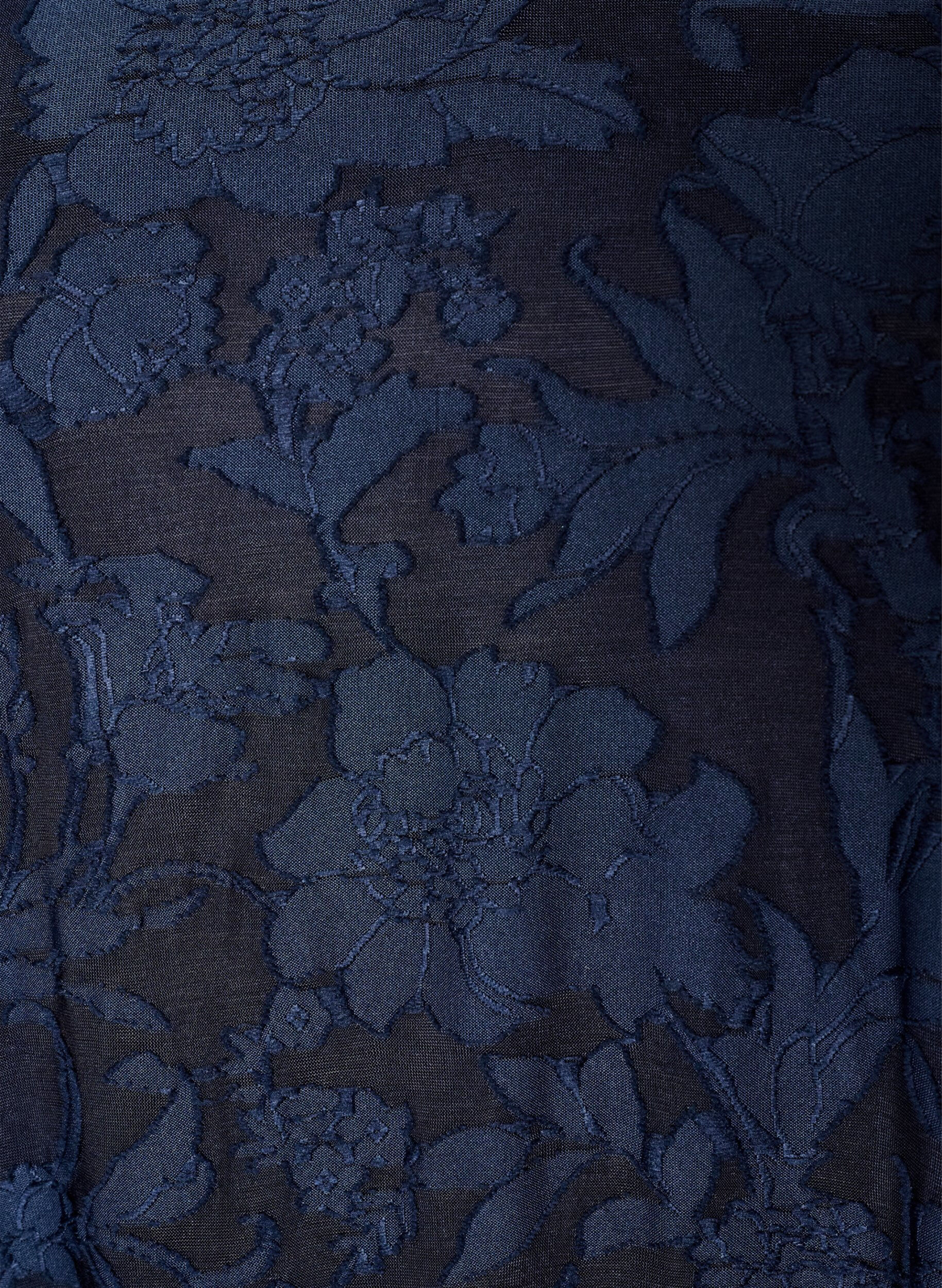 ZizzifashionDress with floral texture and ruffle trim, Blue, Packshot image number 2