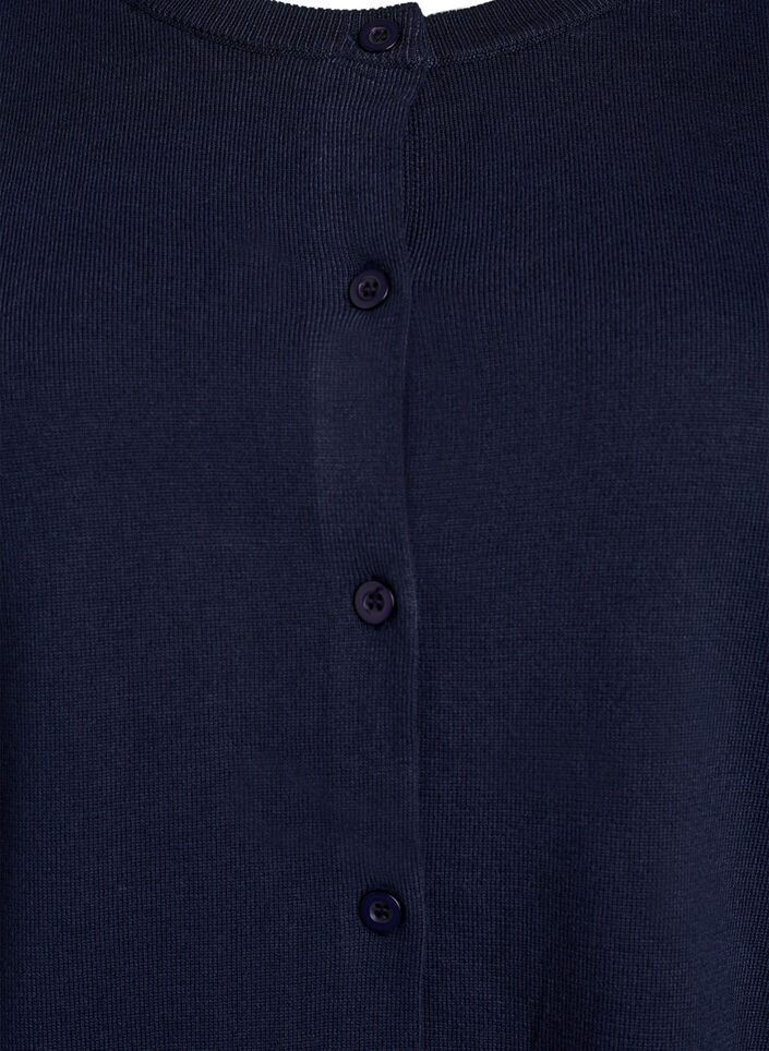 Fine-knit cardigan with round neck, Blue, Packshot image number 2