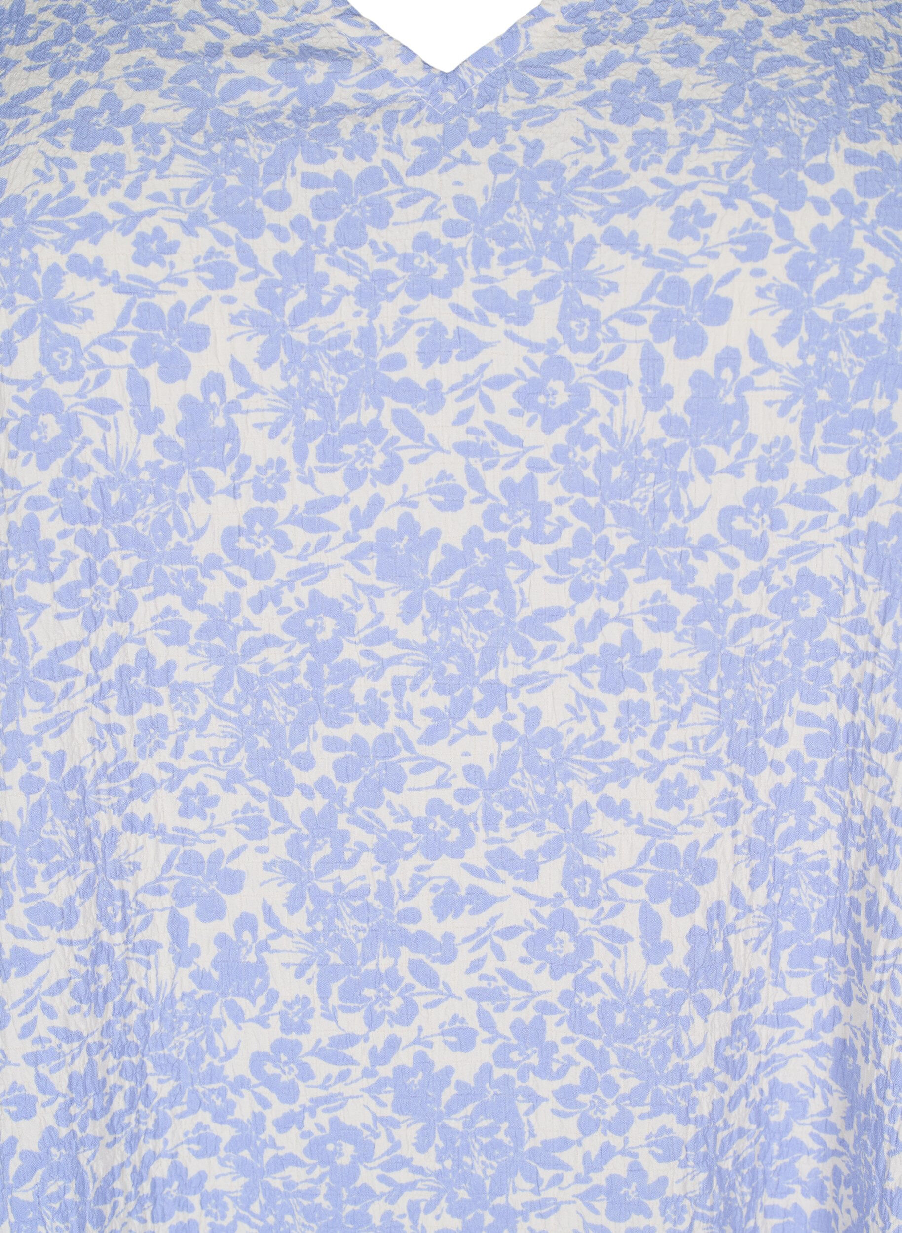 Zizzifashion Short-sleeved dress with a V-neck, Blue, Packshot image number 2