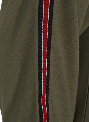 3/4 sleeve dress with track stripe, Dusty Olive, Packshot image number 3