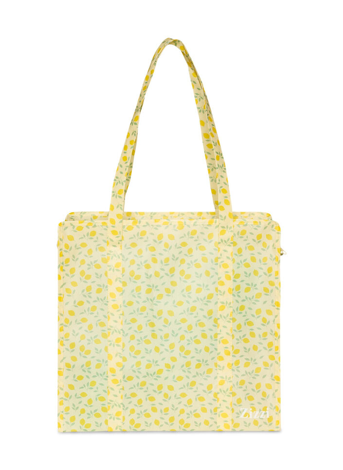 Shopping bag with zipper, Yellow, Packshot image number 1