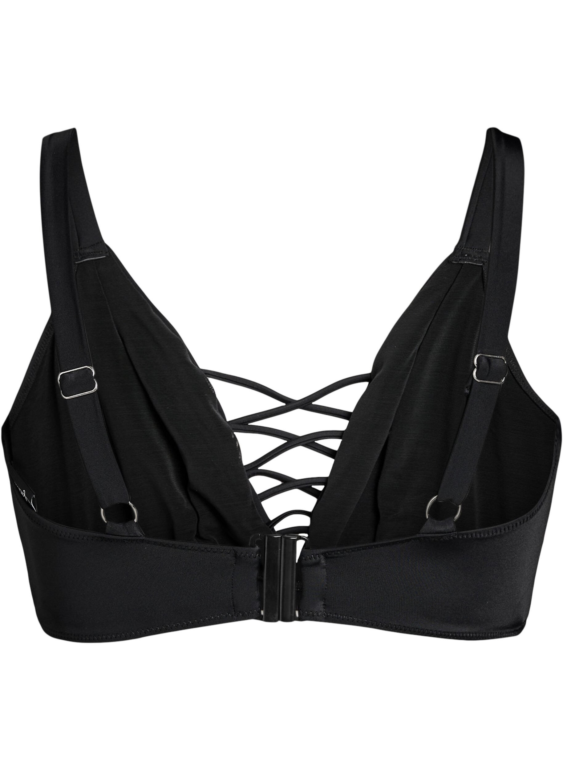 Zizzifashion Bikini top with string detail, Black, Packshot image number 1