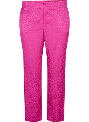 Tone-on-tone viscose jacquard trousers, Rose Violet, Packshot image number 0