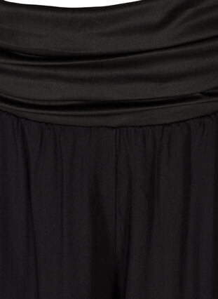 Loose trousers in viscose with elasticated cuffs, Black, Packshot image number 2