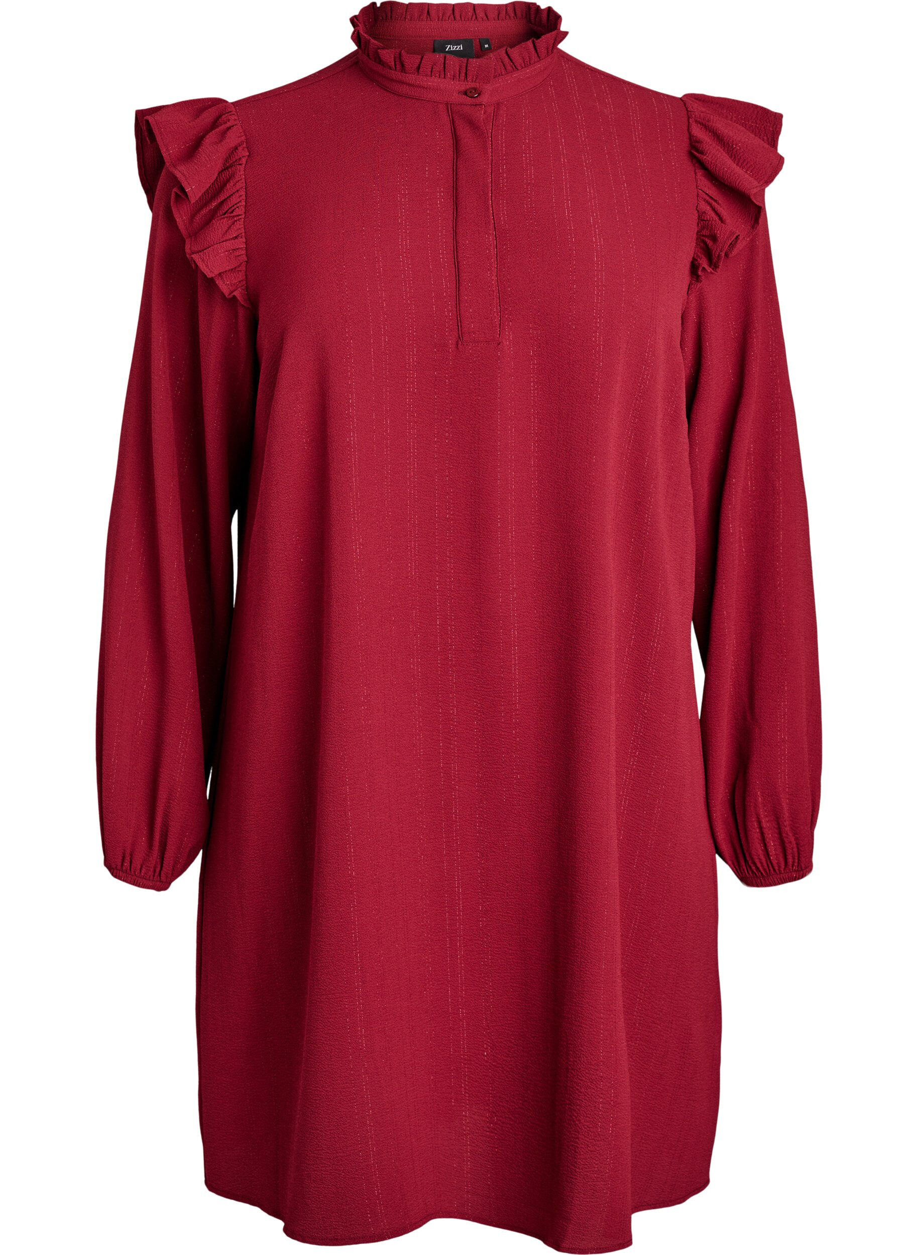 Short dress with ruffles and glitter